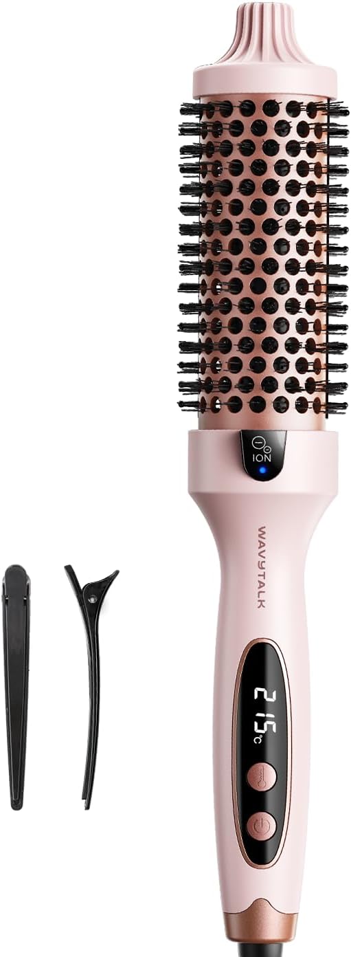 Wavytalk Thermal Brush, High-Quality Blowout Boost Ionic Round Heated Hot Brush,...