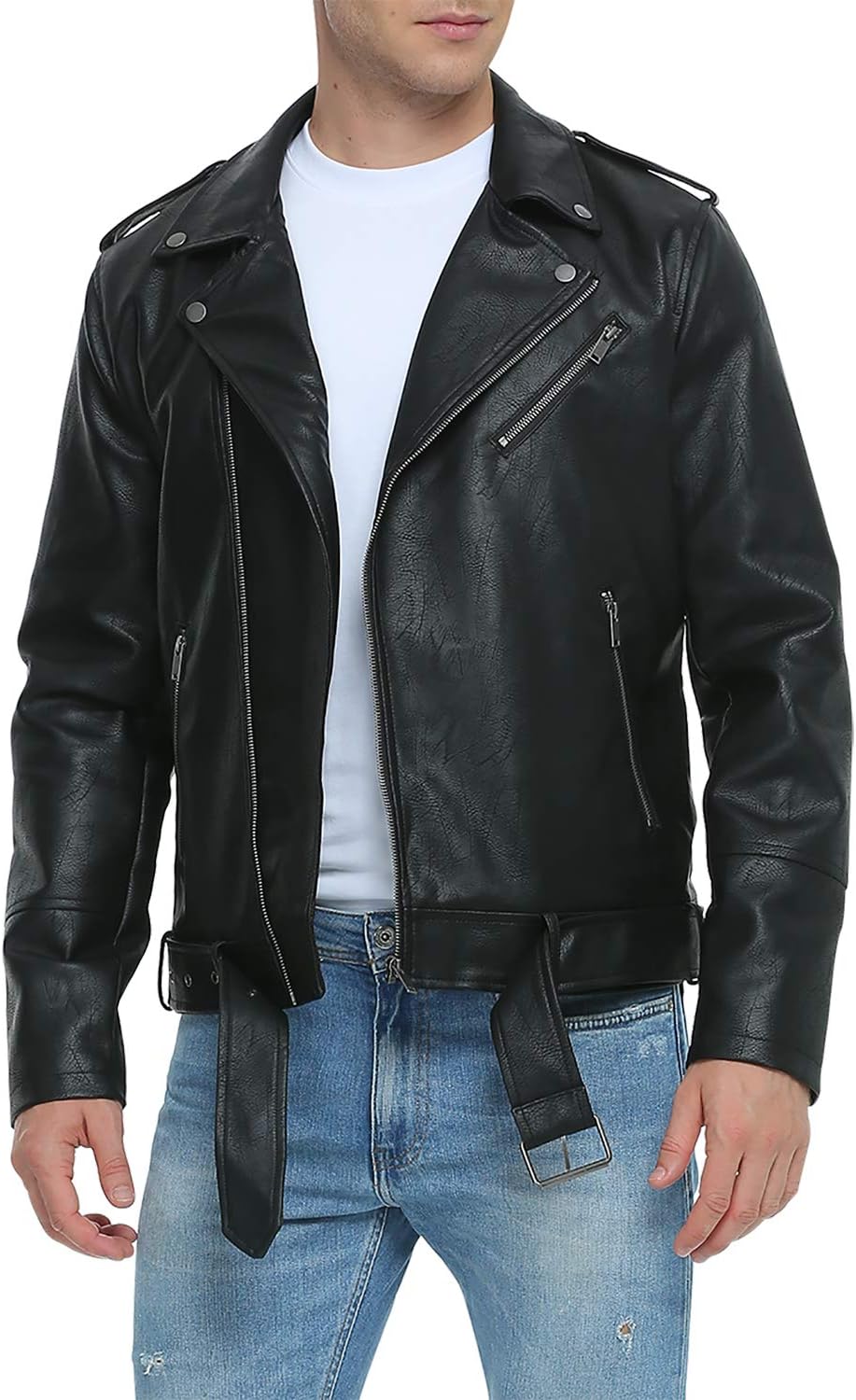 Trendy Fahsyee Leather Jackets for Men, Stylish Faux Bomber Jacket, Unique Men's...