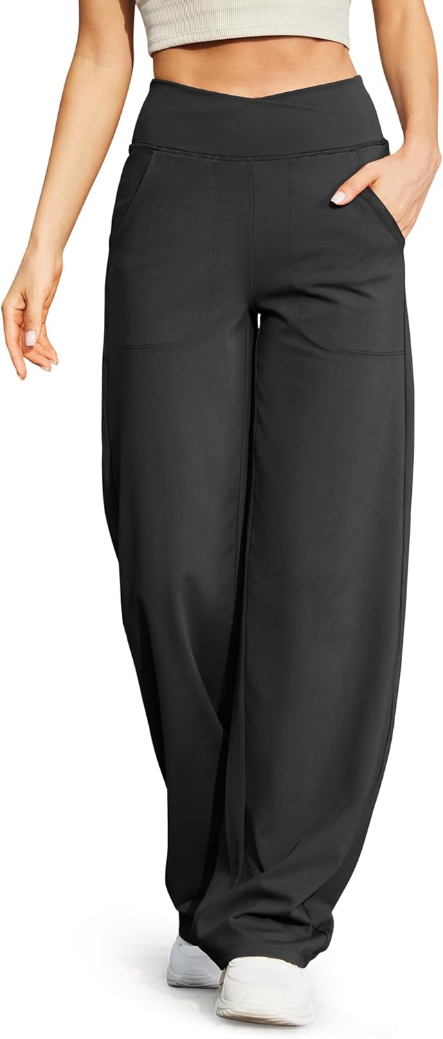G4Free EverGoing Wide Leg Pants for Women Loose Yoga Pants with Pockets Petite/R...
