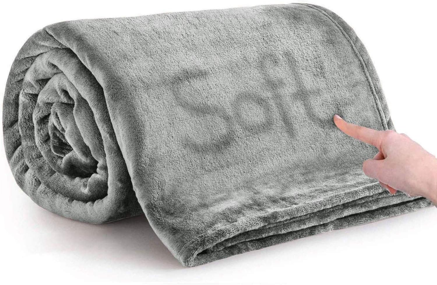 MOONLIGHT20015 Silk Touch Warm Fleece Blankets, Special 400 GSM Grey Throws for...