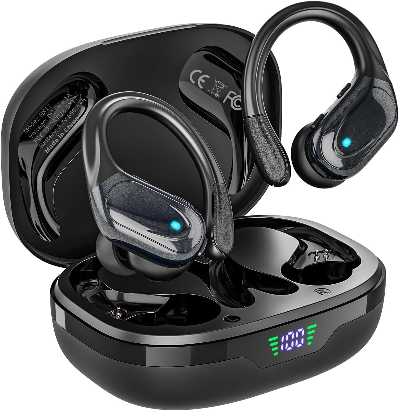 Wireless Earbuds, Sports Bluetooth Headphones, 80Hrs Playtime Ear Buds with LED...