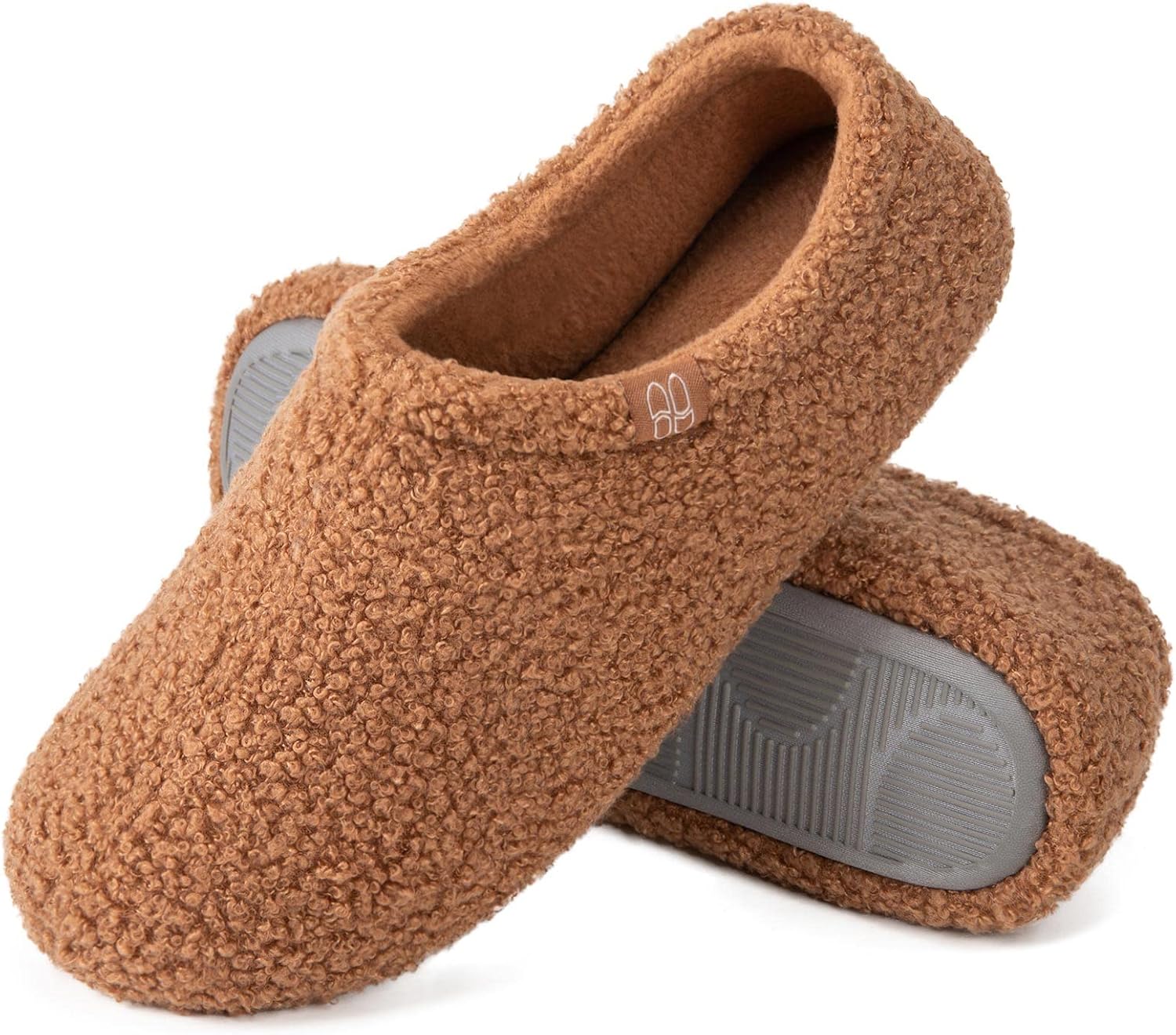 HomeTop Women's Loafer Slippers, Special Fuzzy Curly Fur Slippers with Memory Fo...