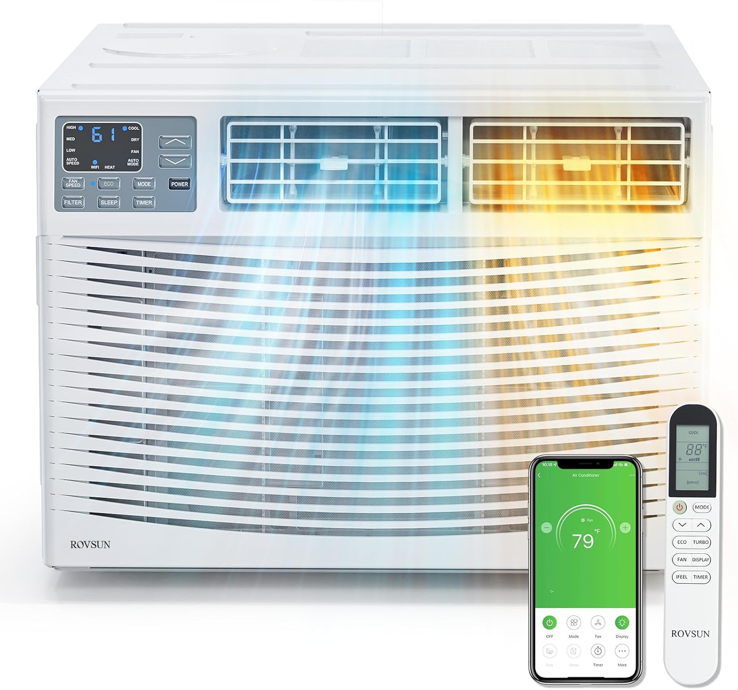 ROVSUN 8000 BTU Window Air Conditioner with Heat, Window AC Unit & Heater Combo...