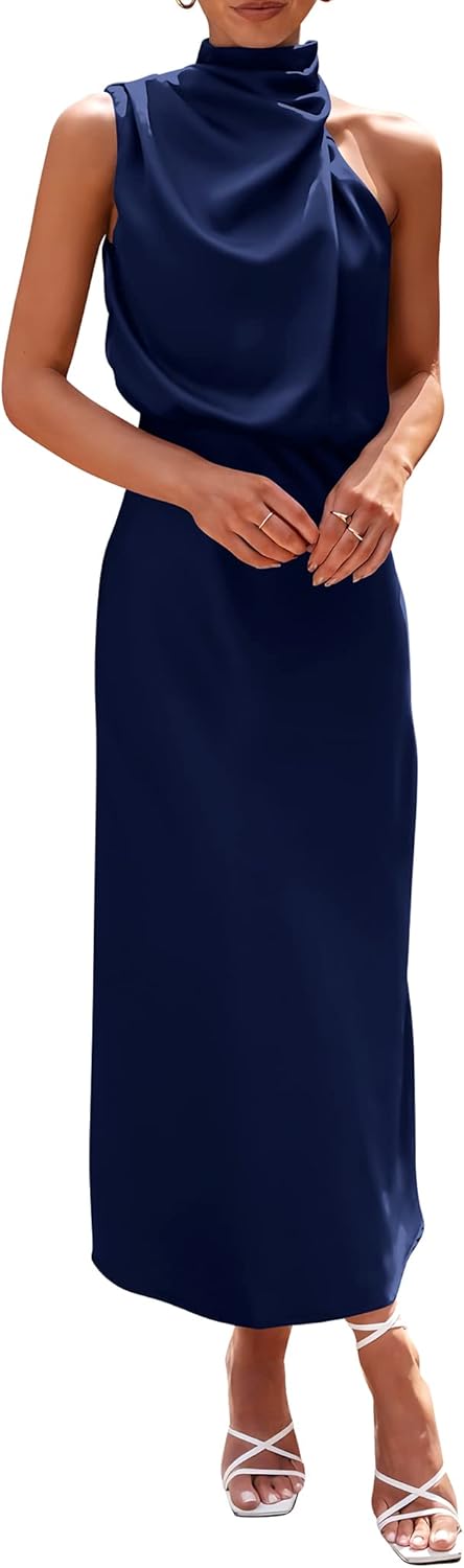 Chic PRETTYGARDEN Women's Satin Dress, Elegant Summer Dress for 2025, Stylish Sl...