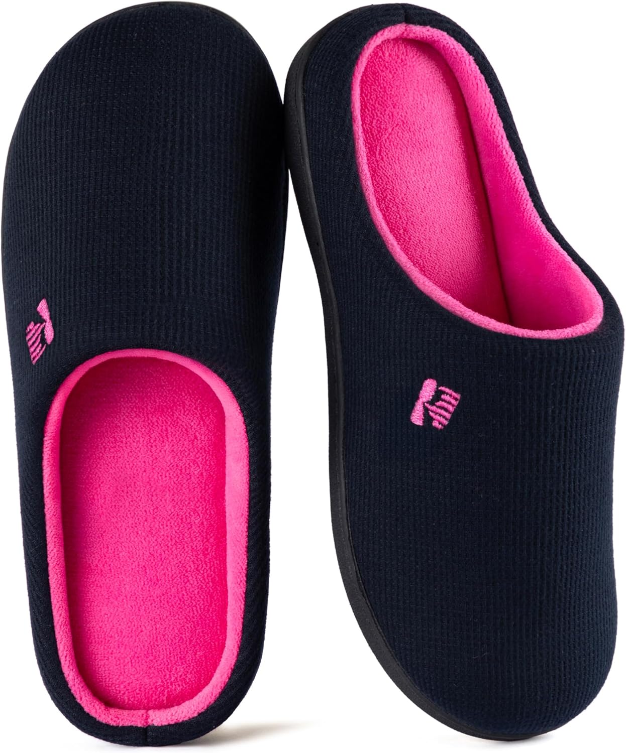 RockDove Women's Original Two-Tone Memory Foam Slipper 5/6 UK Dark Navy and Fusc...