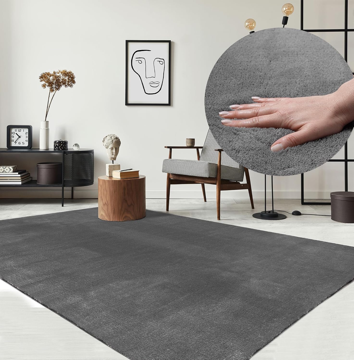 Exceptional Relax Rug, Modern Fluffy Carpet with Short Pile, High-Quality Non-Sl...