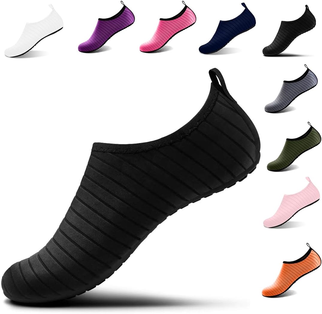 Steppli Water Shoes Swim Aqua Shoes for Men Women 2/2.5 UK Black