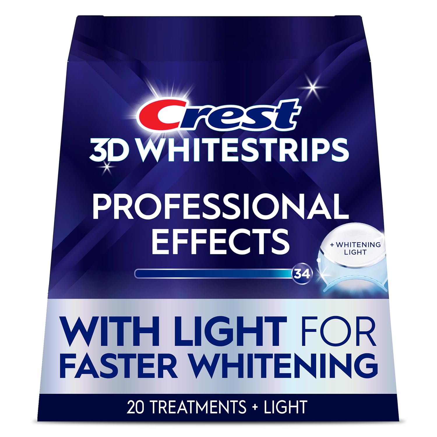 Crest 3D Whitestrips Professional Effects + LED Light – Teeth Whitening Kit, 1 L...