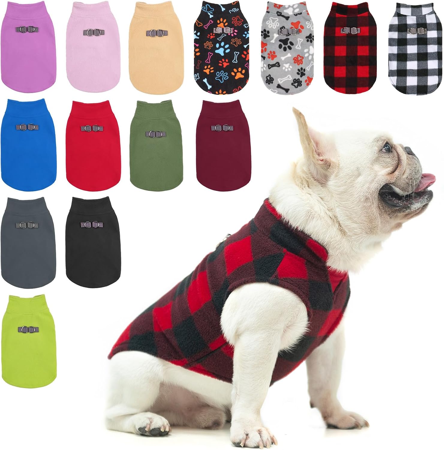 BEAUTYZOO Dog Fleece Vest Sweater Winter Jacket for Small and Medium Dogs with D...