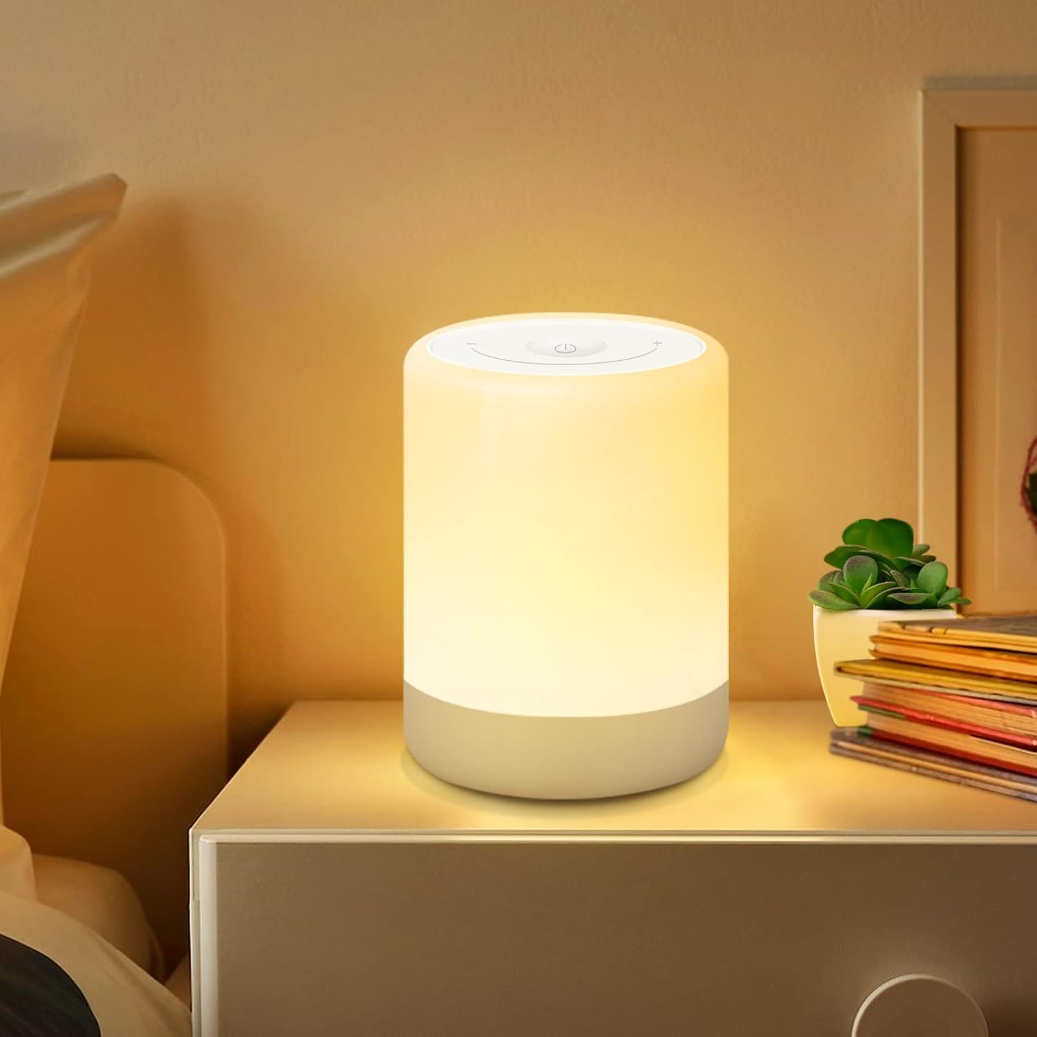 SOLIDEE Night Light,Rechargeable LED Table Lamp,Touch Bedside Lamps,Dimmable War...