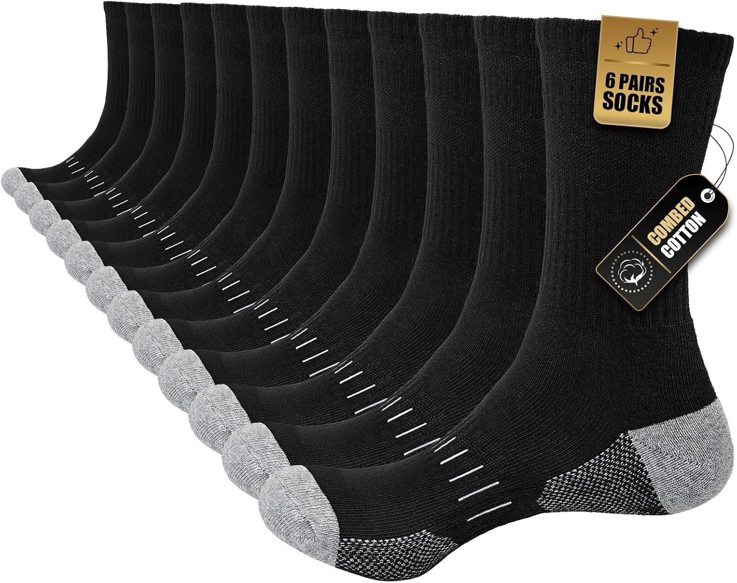 High-Quality Stoeury Cushioned Mens Socks, Special Cotton Mens Work Socks, Durab...