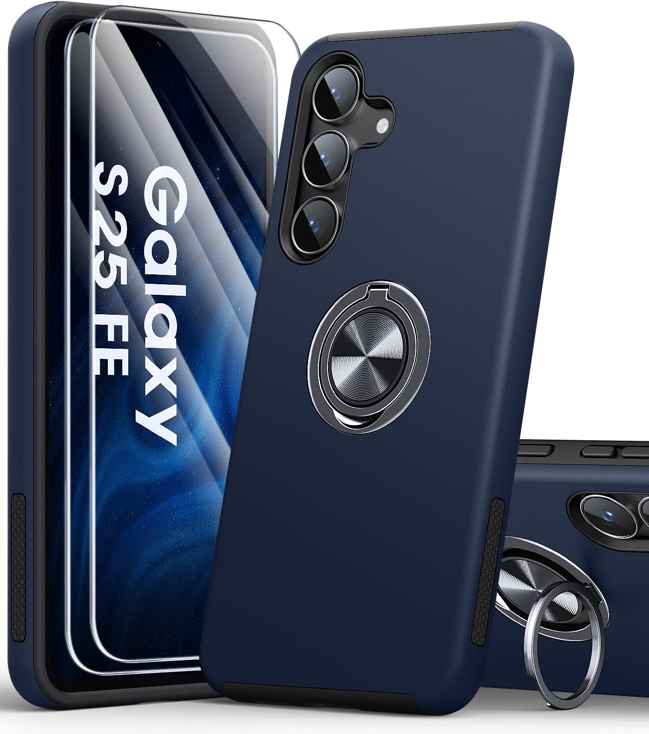 High-Quality AOUIA for Samsung Galaxy S25 FE Case, Special 3-in-1 Set with 2-Pac...