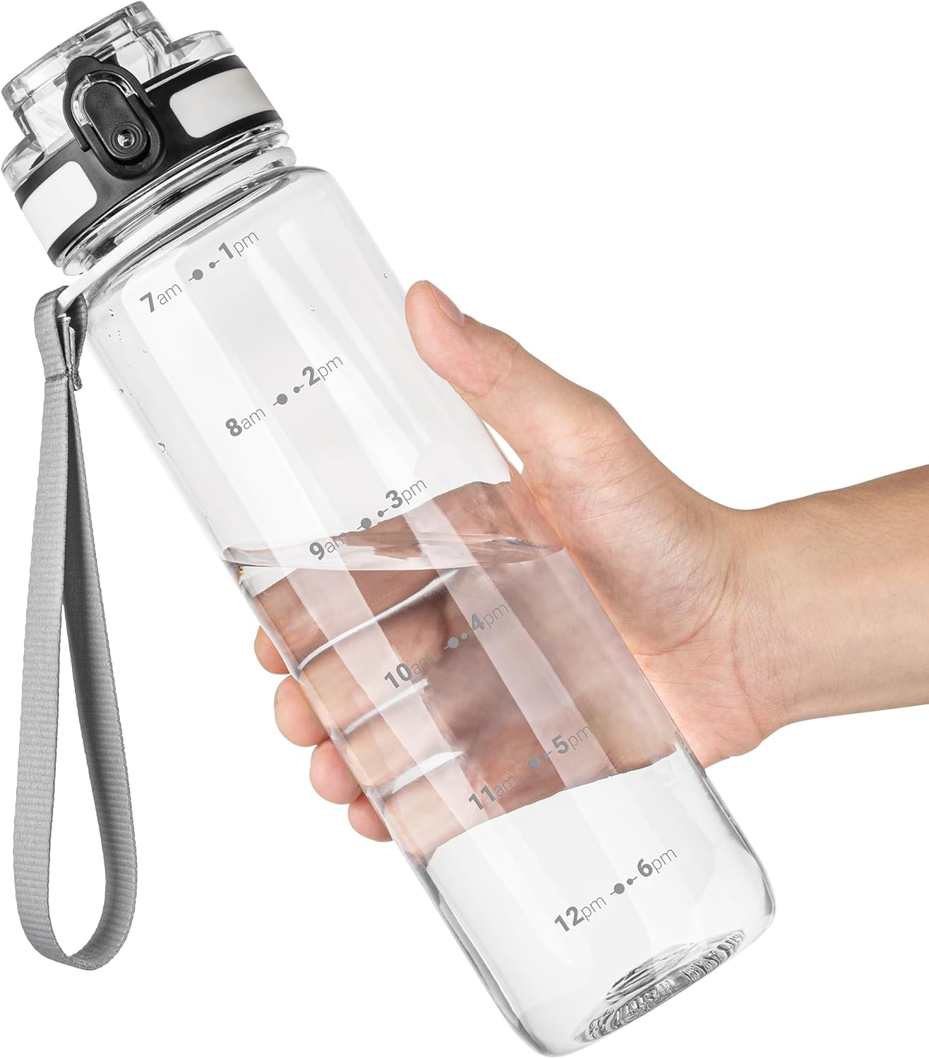 OLDLEY 1L/32oz Sports Water Bottle, 1000ml Motivational Drinks Bottle with Time...