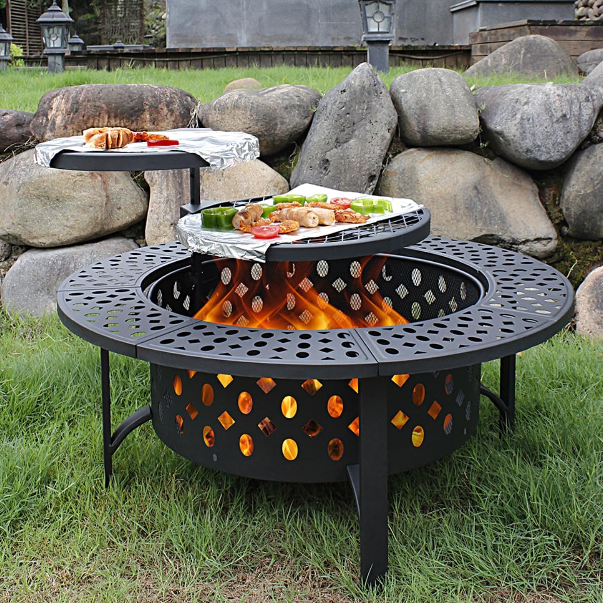 36 Inch Fire Pit, Special Wood Burning Fire Pit for Outside, Innovative Fire Pit...