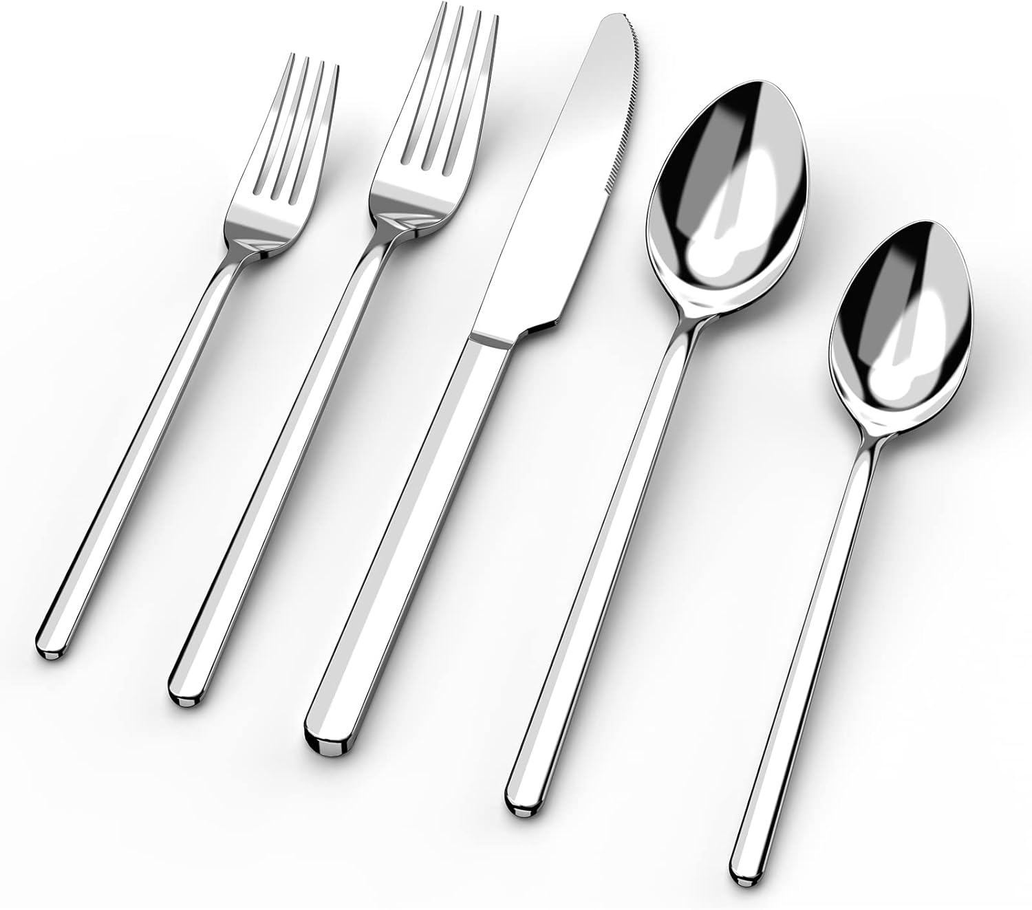 KINGSTONE Silverware Set, 20 Piece Flatware Cutlery Set for 4, 18/10 Stainless S...