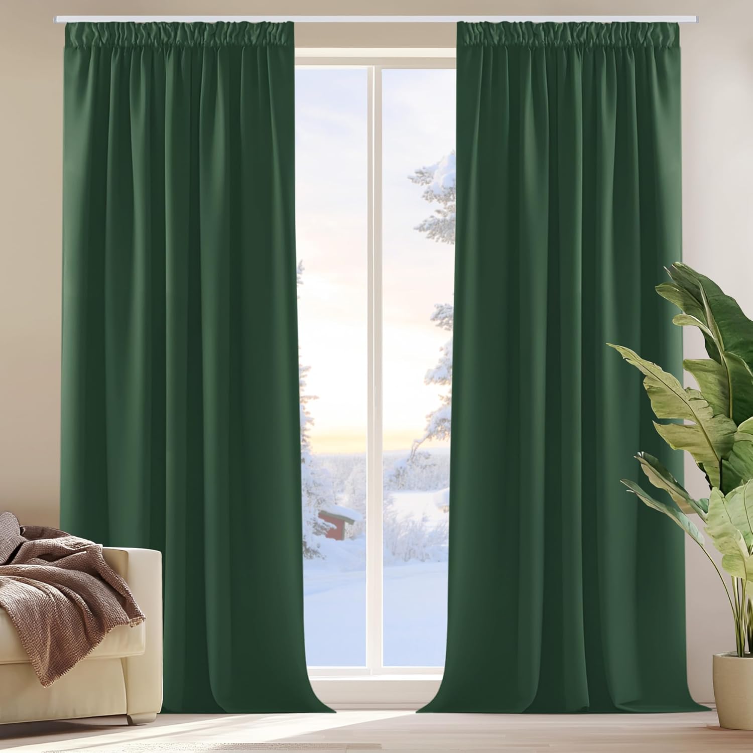Deconovo Room Darkening Curtains Super Soft Window...