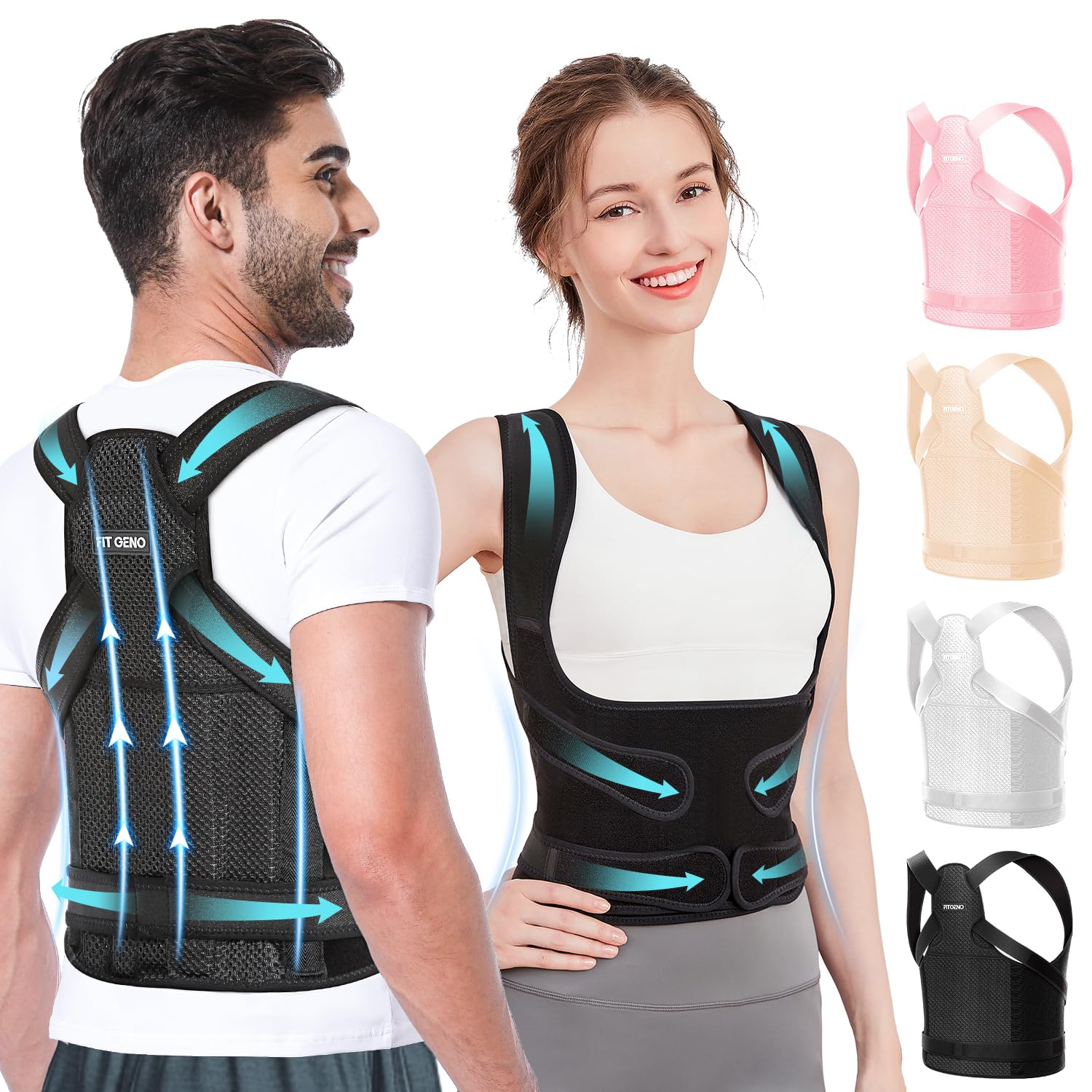 Fit Geno Back Brace Posture Corrector for Women an...