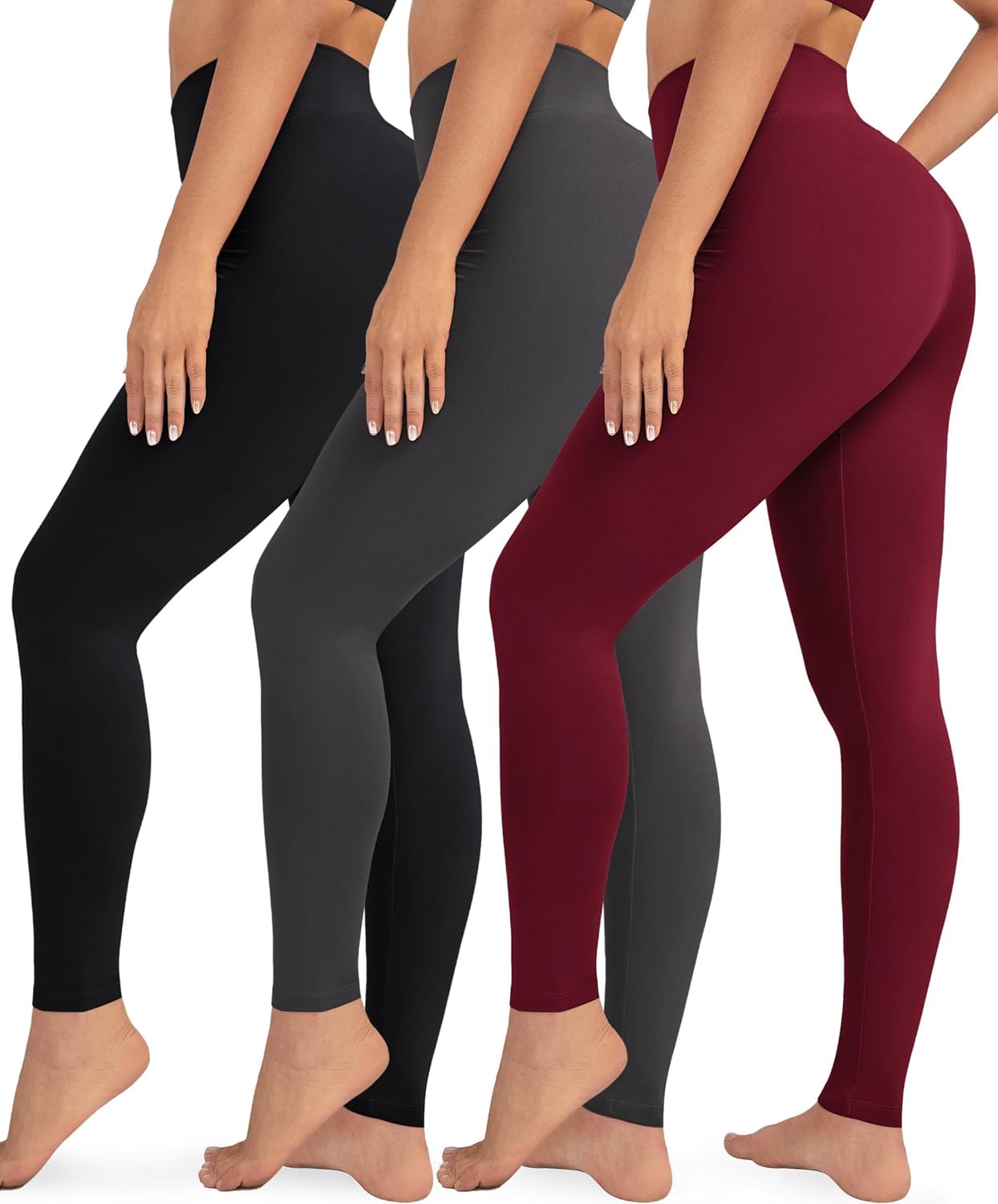 VALANDY Creamlush 3 Pack Leggings for Women High Waisted Tummy Control Leggings...