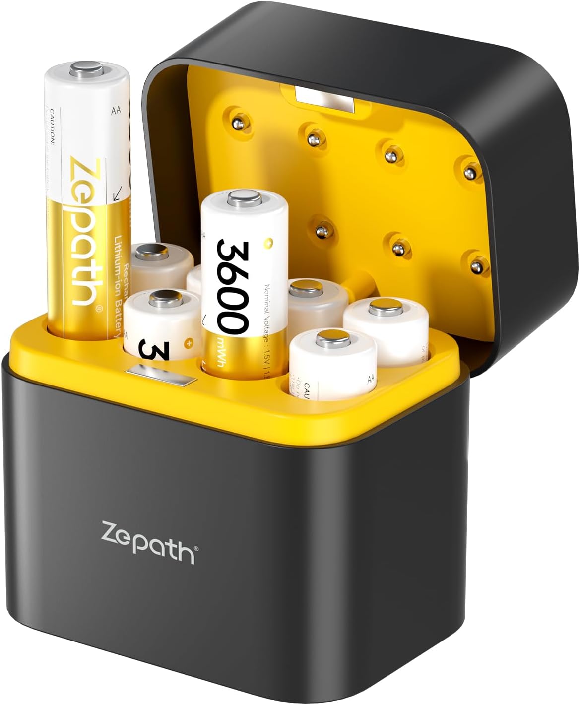 8xAA Rechargeable Lithium Batteries with Charger, 3600mWh High Capacity 1.5V AA...