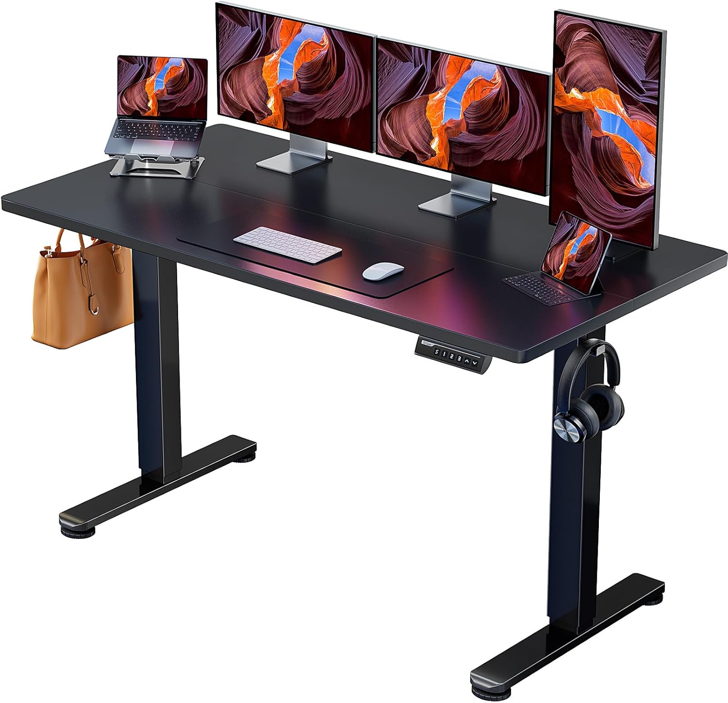 ErGear Height Adjustable Electric Standing Desk, 55 x 28 Inches Sit Stand up Des...