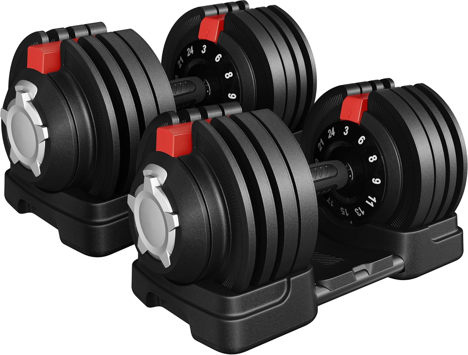 Yaheetech Space-Saving Adjustable Dumbbell Set - 12.5KG/18KG/24KG/40KG Weights w...