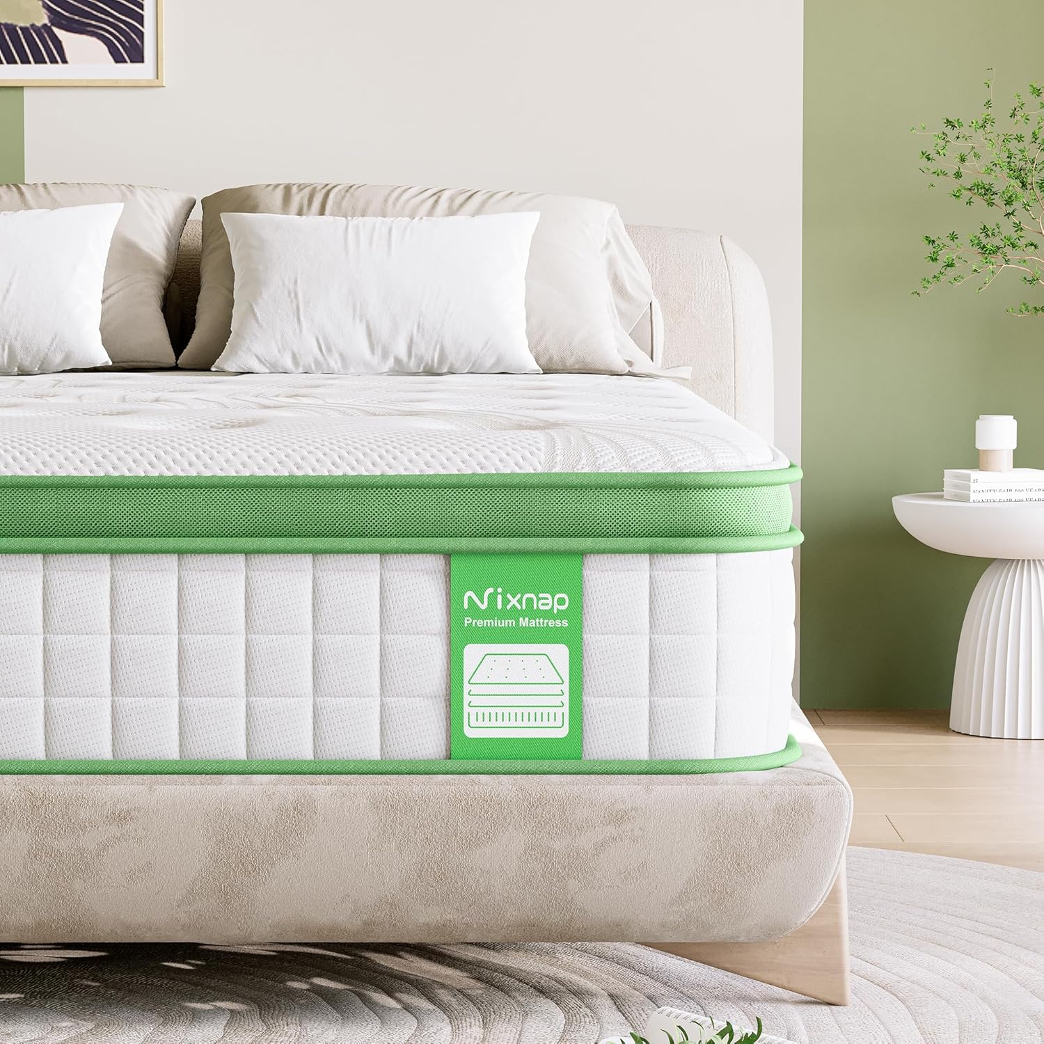 Double Size Mattress, 10 Inch Hybrid Mattress with Gel Memory Foam & Individuall...