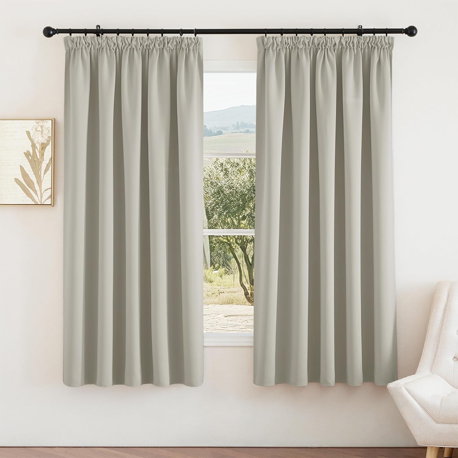 PONY DANCE Pencil Pleat Curtains, Special Thermal Curtains for Energy Saving and...