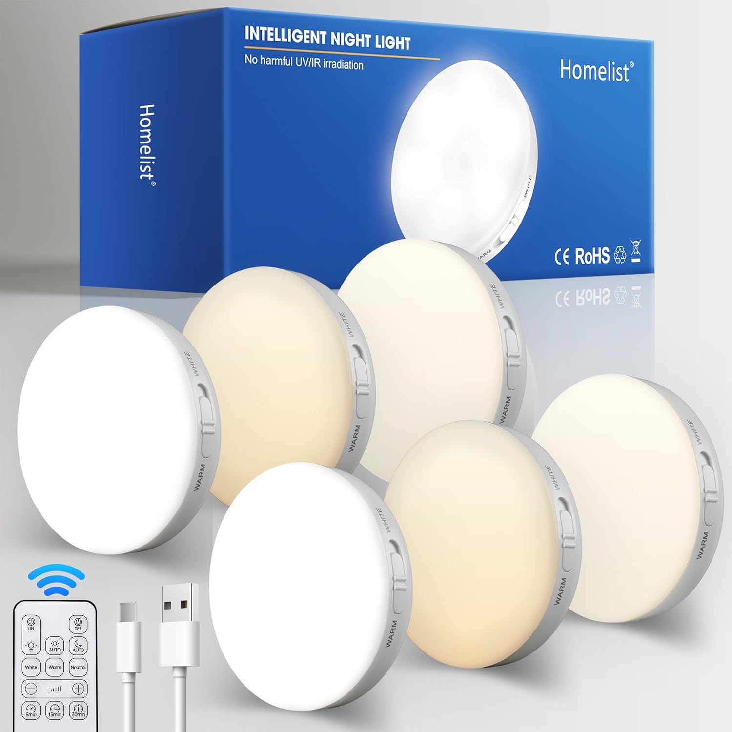 Homelist Puck Lights, Innovative LED Rechargeable Motion Sensor Lights, Special...