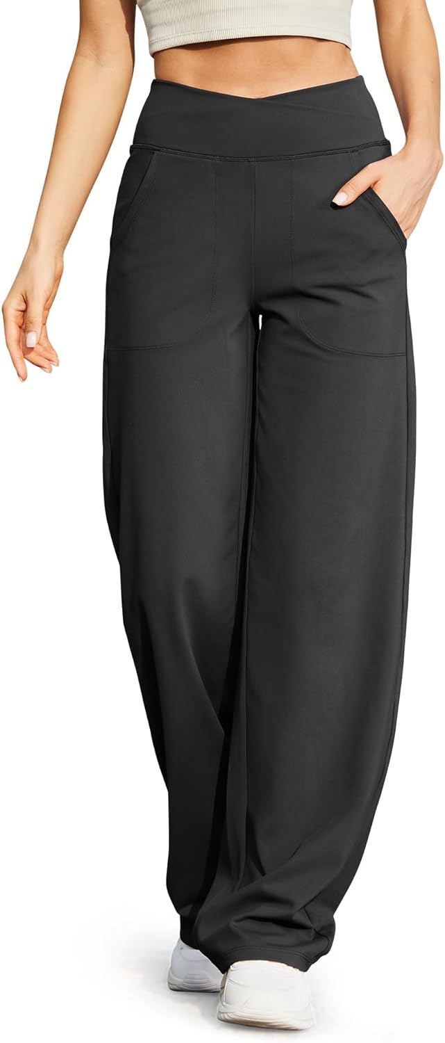 G4Free EverGoing Wide Leg Pants for Women Loose Yoga Pants with Pockets Petite/R...