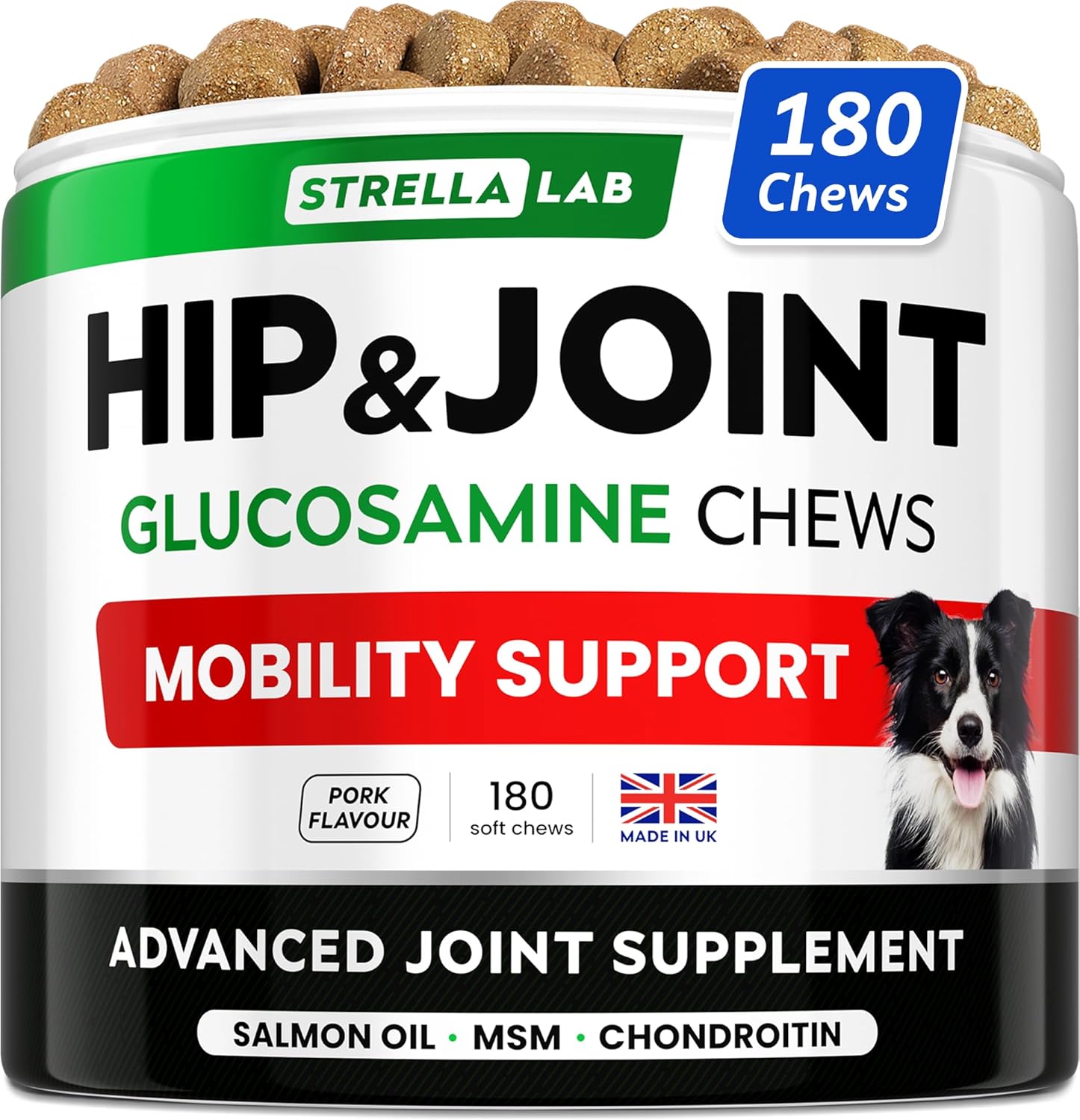 STRELLALAB – Treats Over Tablets! Tasty Dog Joint Supplement Chews – Advanced Ca...