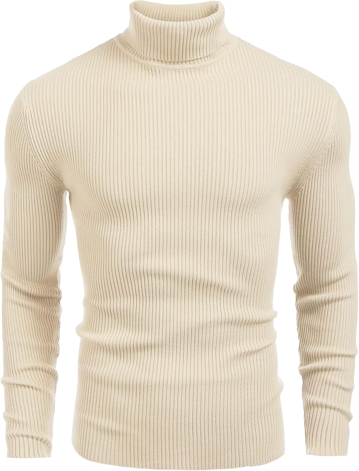 Stylish COOFANDY Men's Jumpers, High-Quality Turtle Neck Ribbed Knitted Sweater,...