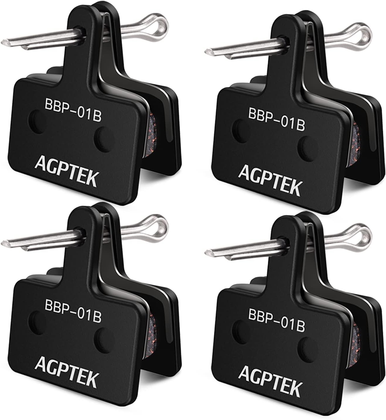 AGPTEK Bike Brake Pads 4 Pairs Disc Brake Pads for Bicycle, Compatible with Shim...