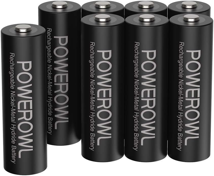 POWEROWL AA Rechargeable Batteries 8 Pack, High Capacity 2800mAh 1200 Cycles 1.2...