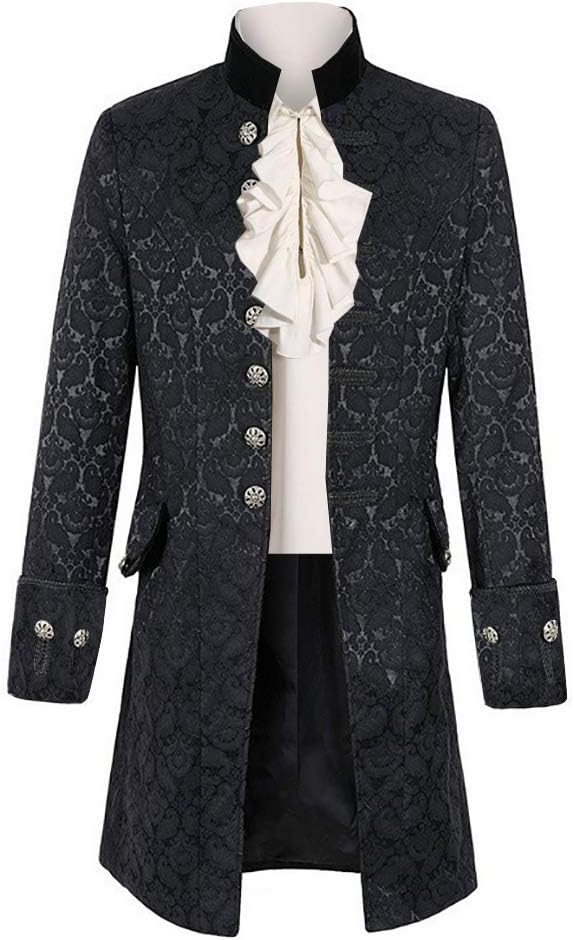 Mens Steampunk Medieval Jacket Pirate Viking Renaissance Costume Formal Tailcoat...