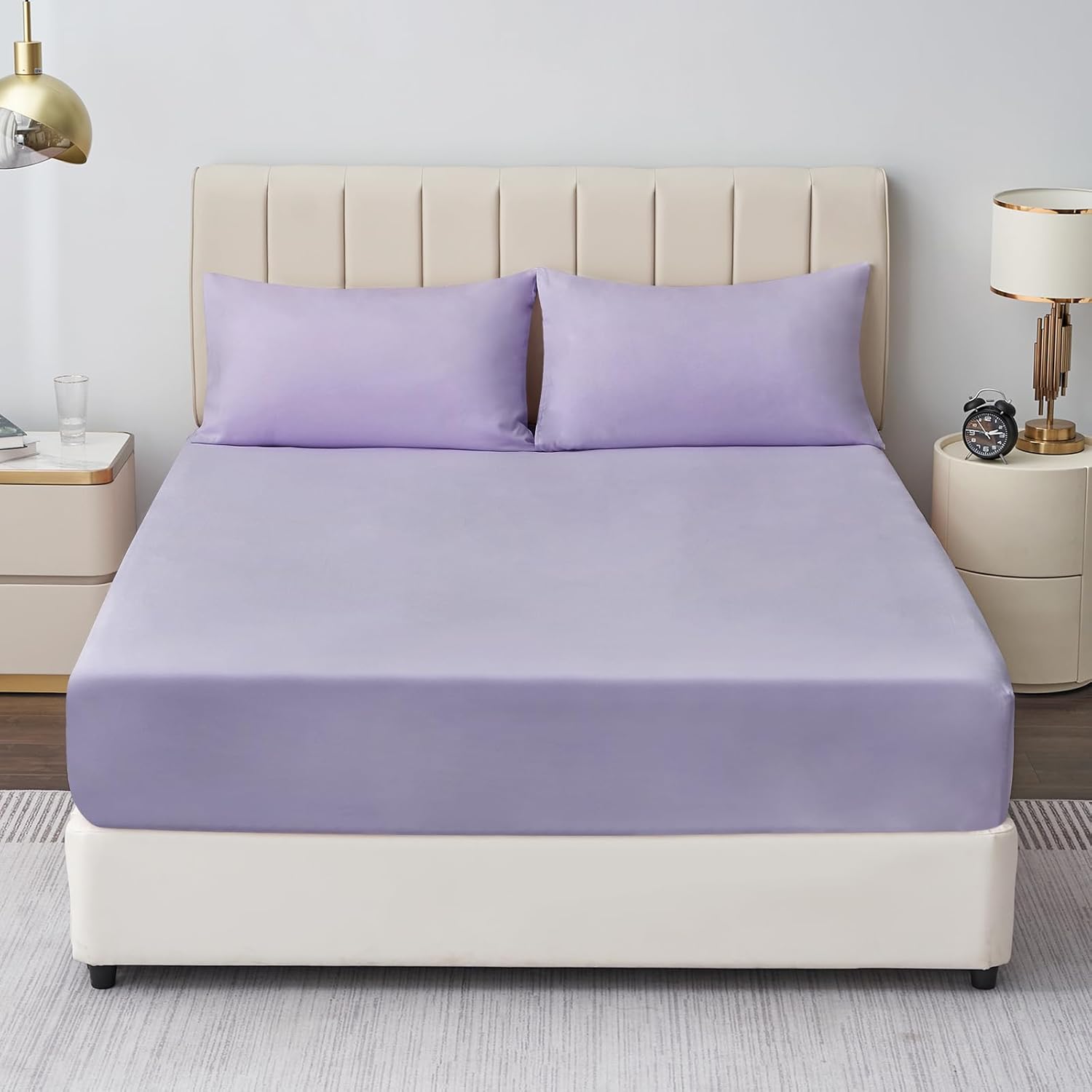 Premium Aisbo Super King Fitted Sheet, Unique Extra Deep Pocket Bed Sheet with 1...