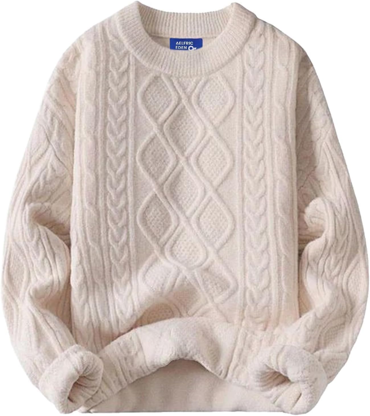 Aelfric Eden Oversized Sweater 90s Vintage Cable Knit Long Sleeve Women Heavy Cr...