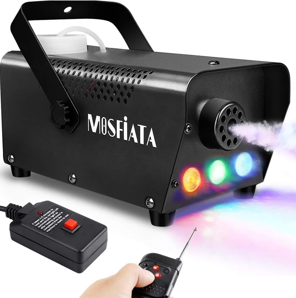 500W Smoke Machine,3 LED Light with Wireless Remote Control, Fog Machine with Co...