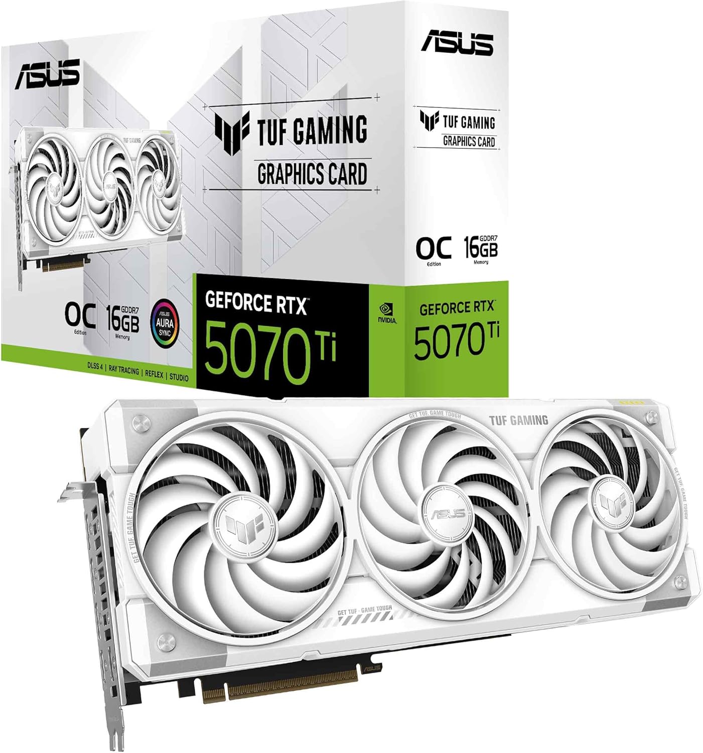 ASUS TUF Gaming GeForce RTX ™ 5070 Ti 16GB GDDR7 White OC Edition Gaming Graphic...