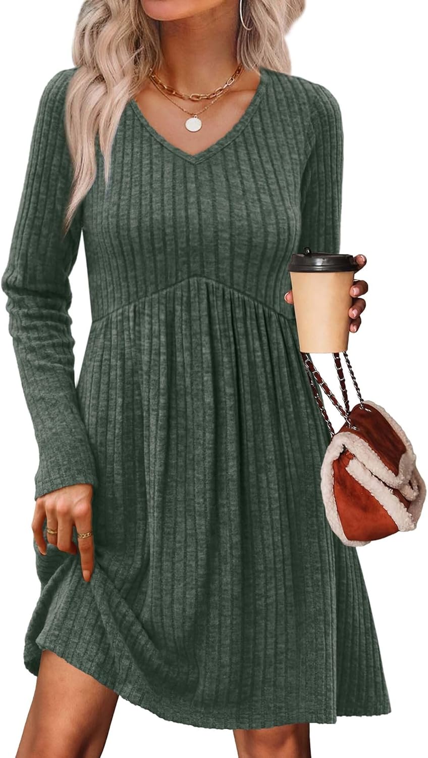 Stylish OFEEFAN Long Sleeve Sweater Dress, Special Fall Dress for 2025, High-Qua...