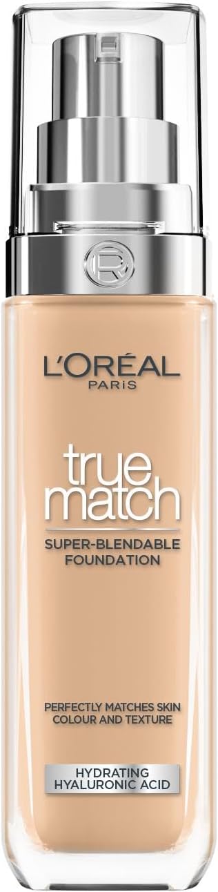 L'Oréal Paris Foundation for Face, Skincare Infused with Hyaluronic Acid, True M...