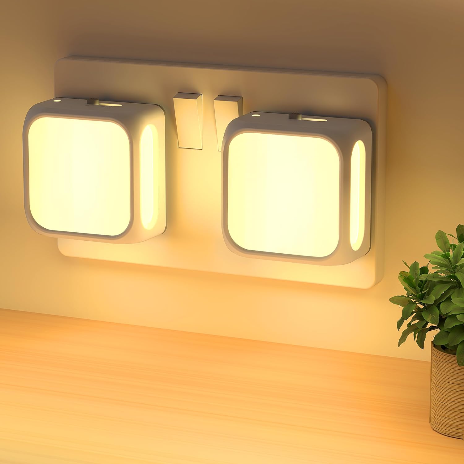 Night Light Plug in Wall, with Dusk to Dawn Photocell Sensor, 3000K Warm White,...