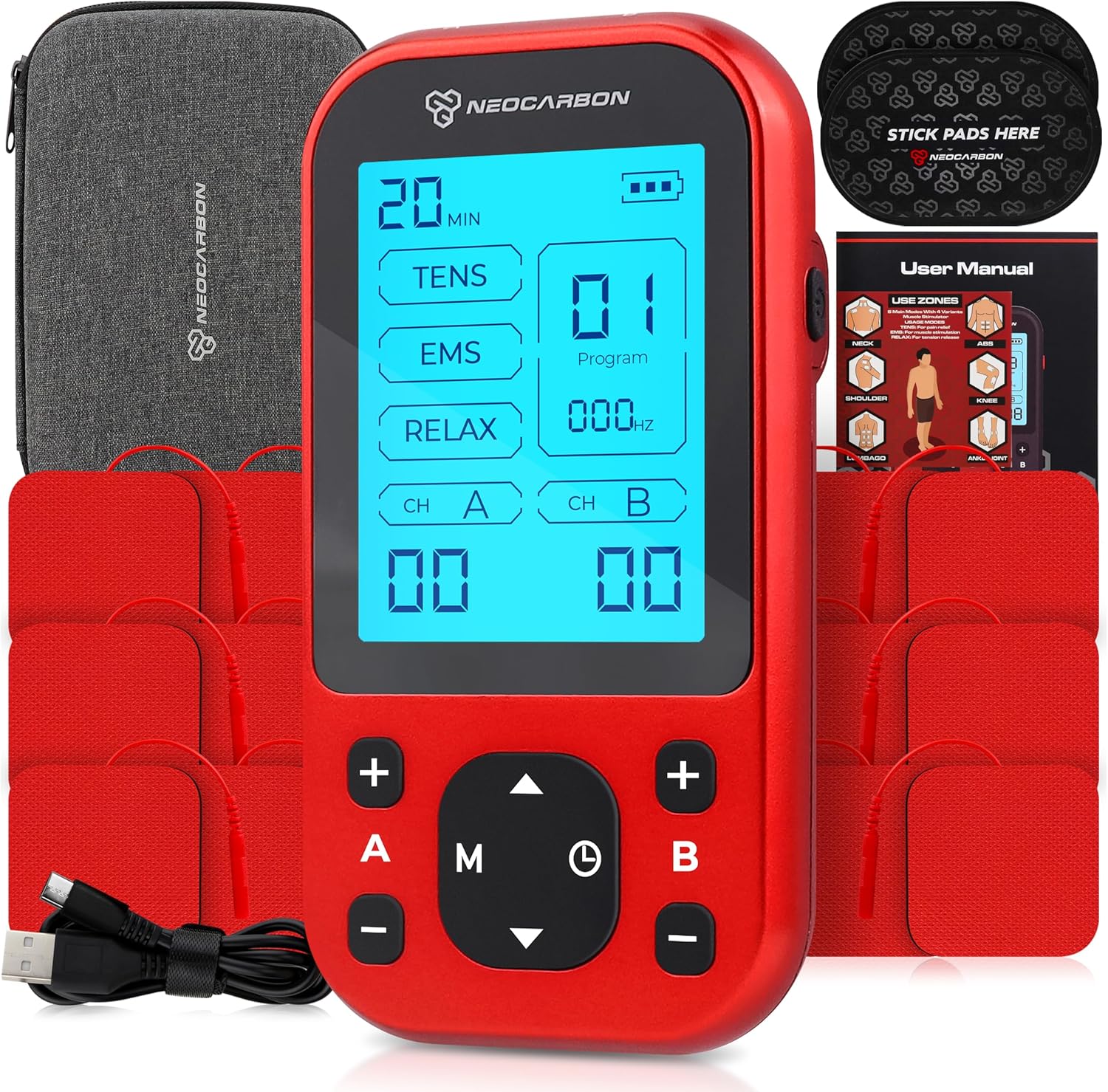 TENS Unit Muscle Stimulator Pro, Special Muscle Stimulator for Back Pain Relief,...