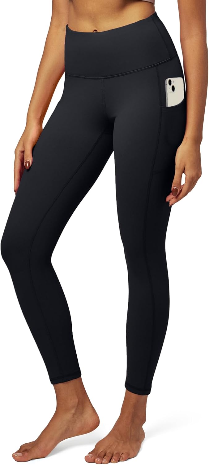 IUGA Yoga Pants with Pockets, Workout Running Leggings with Pockets for Women Bl...