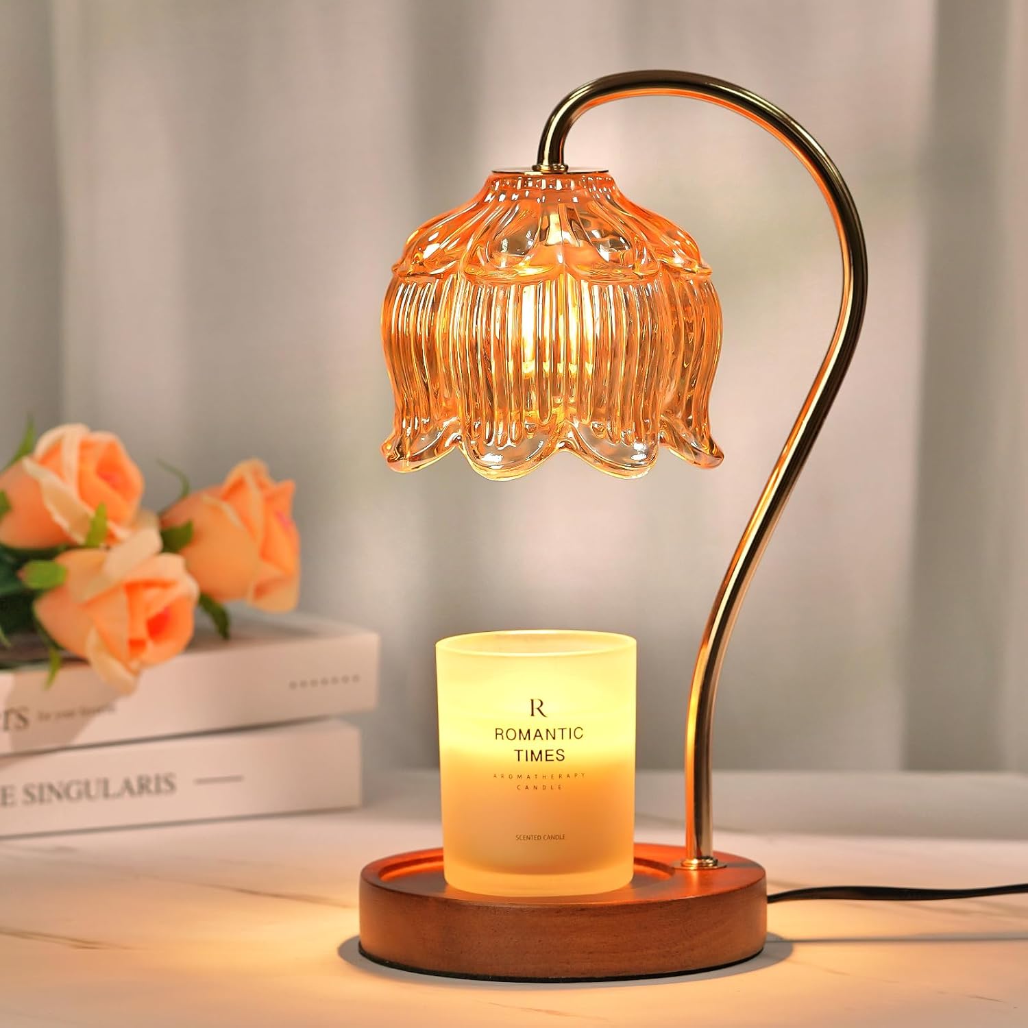 Flower Candle Warmer Lamp with Timer, Dimmable Candle Lamp Warmer, Christmas Bir...