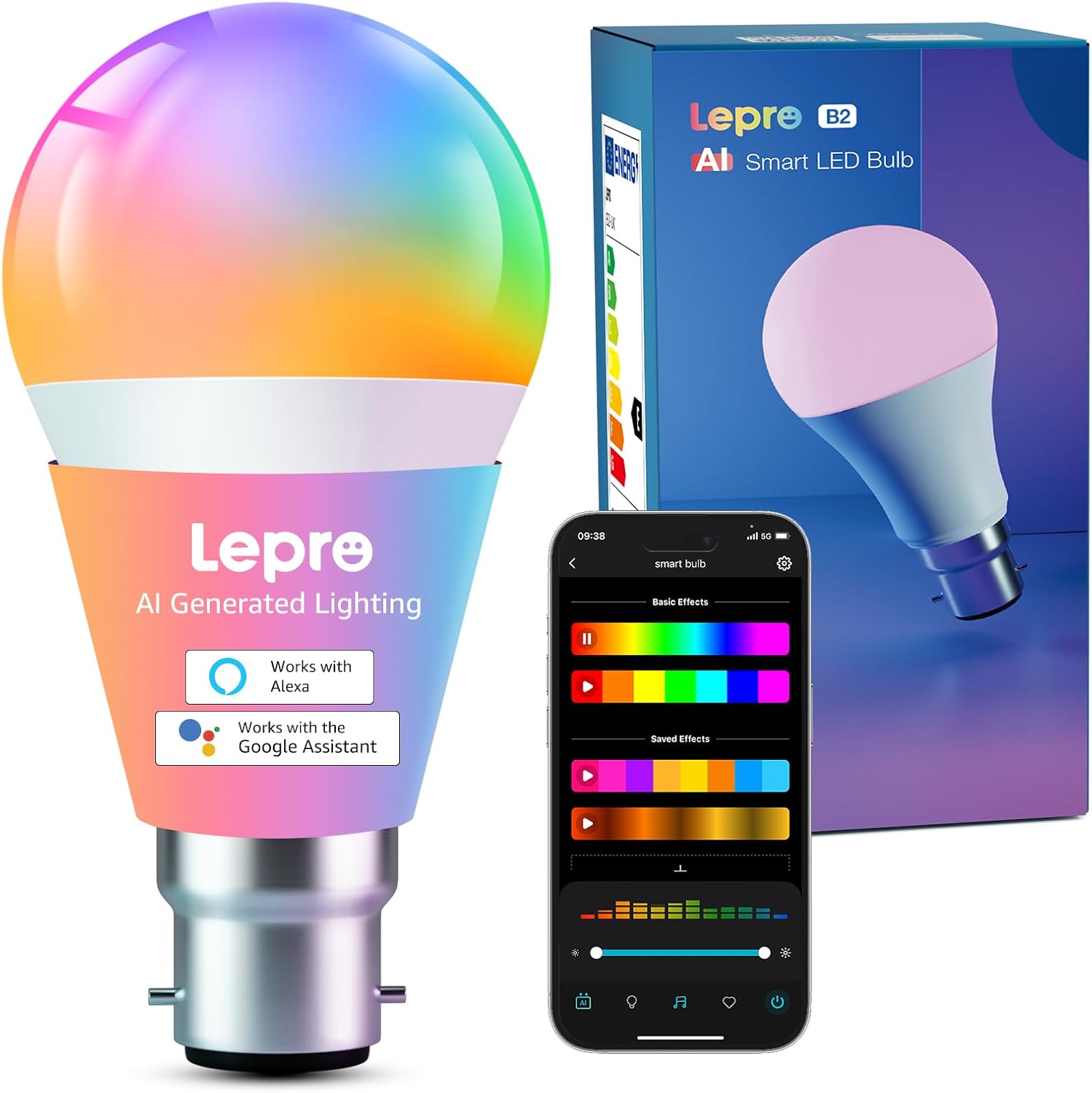 Lepro B2 AI Smart Bulb, Special WiFi Bulb with 1100lm Brightness, Innovative Mus...