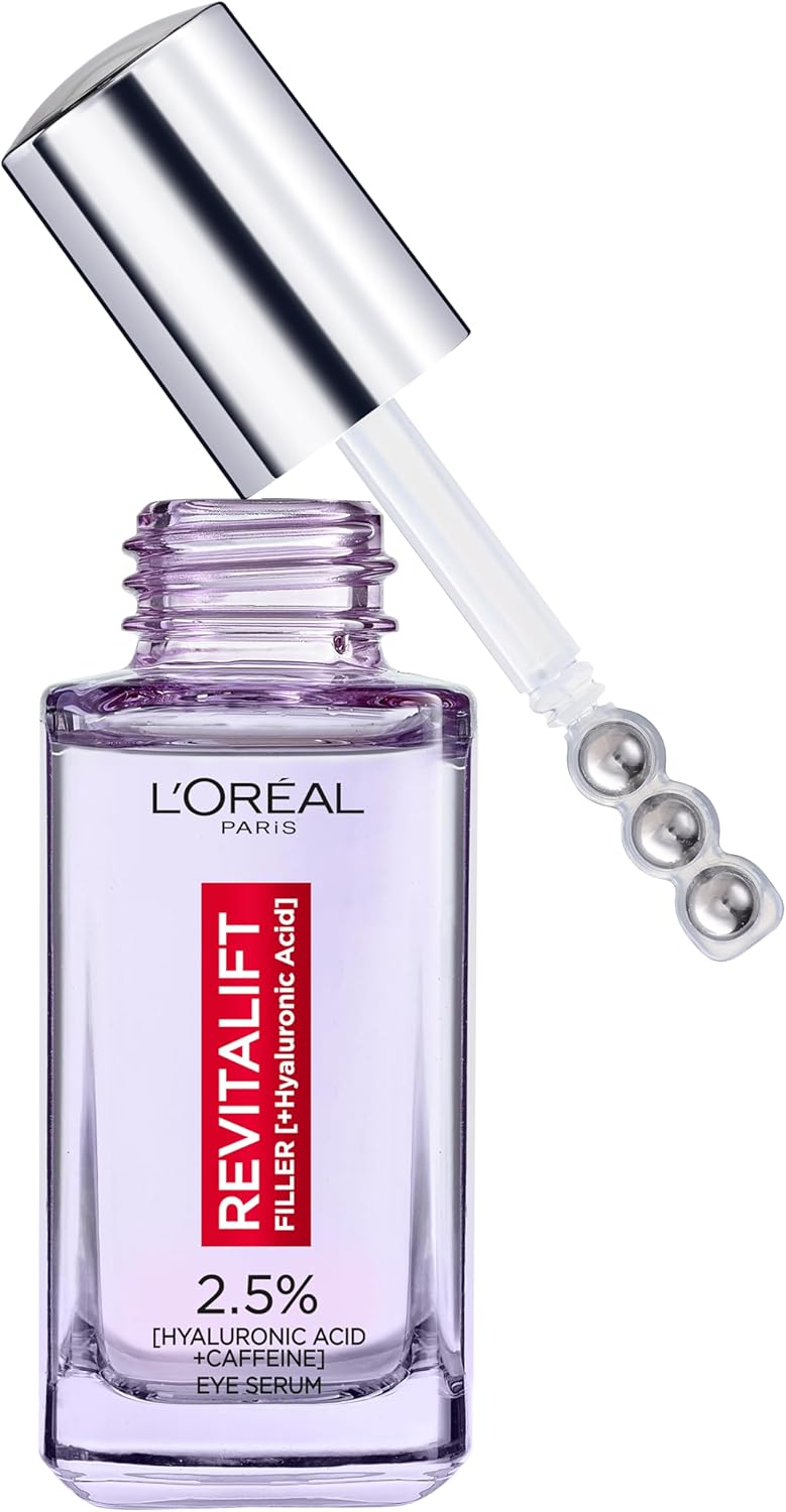 L'Oréal Paris Revitalift Hyaluronic Acid Eye Serum, 2.5% Hyaluronic Acid and Caf...