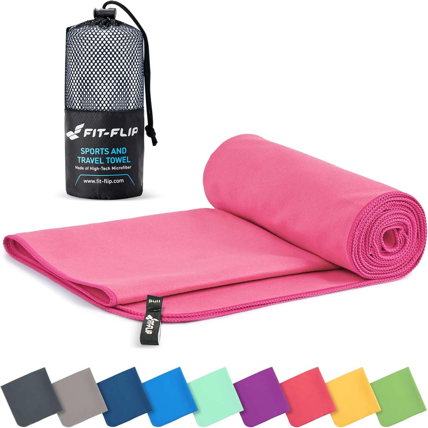 Fit-Flip Microfibre Towel, Special Compact Towel, Ultra Lightweight Towel