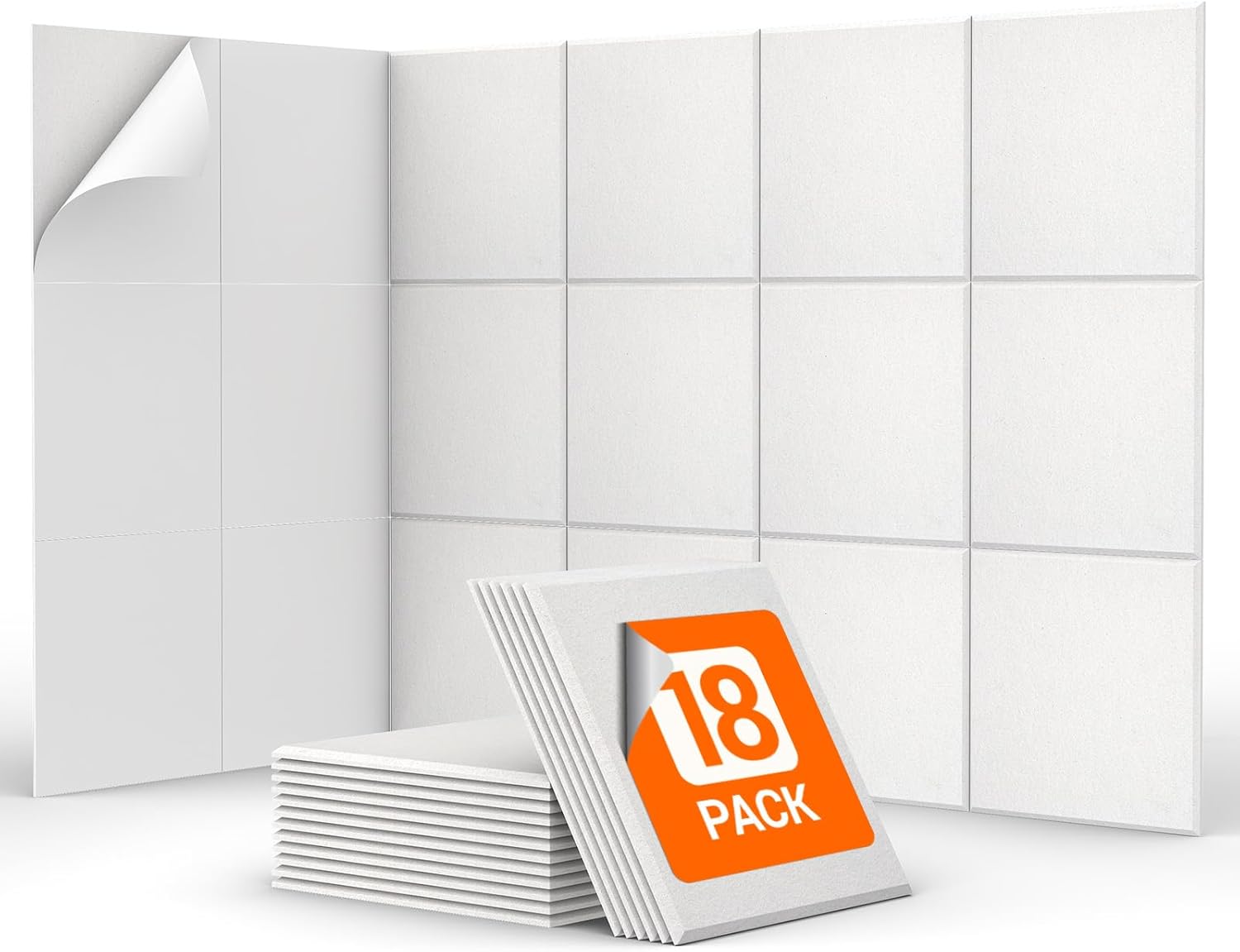 18 Pack Sound Proofing Panels Self-adhesive, TONOR 30x30x0,9cm Square Acoustic A...