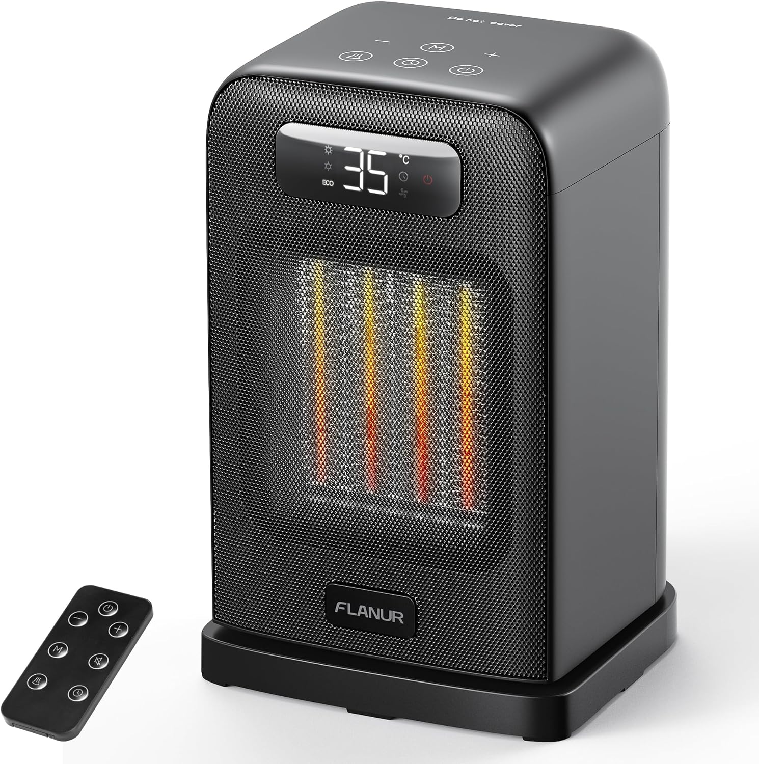 FLANUR Portable Space Heater with Thermostat, 1500W PTC Ceramic Fast Heating & E...