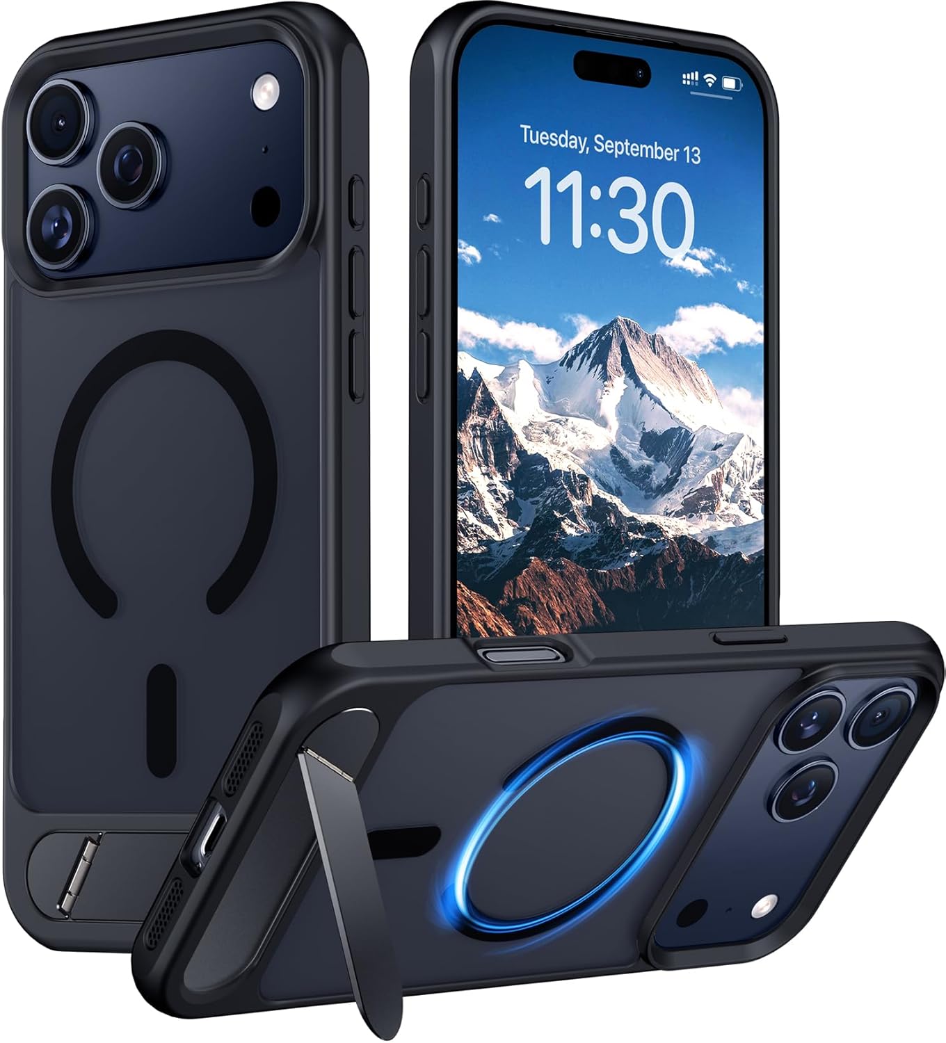 Temdan Designed for iPhone 17 Pro Max Case, [Built-in Invisible Kickstand][Compa...